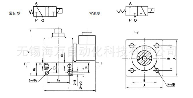 Q23DI系列電磁先導(dǎo)閥-尺寸圖