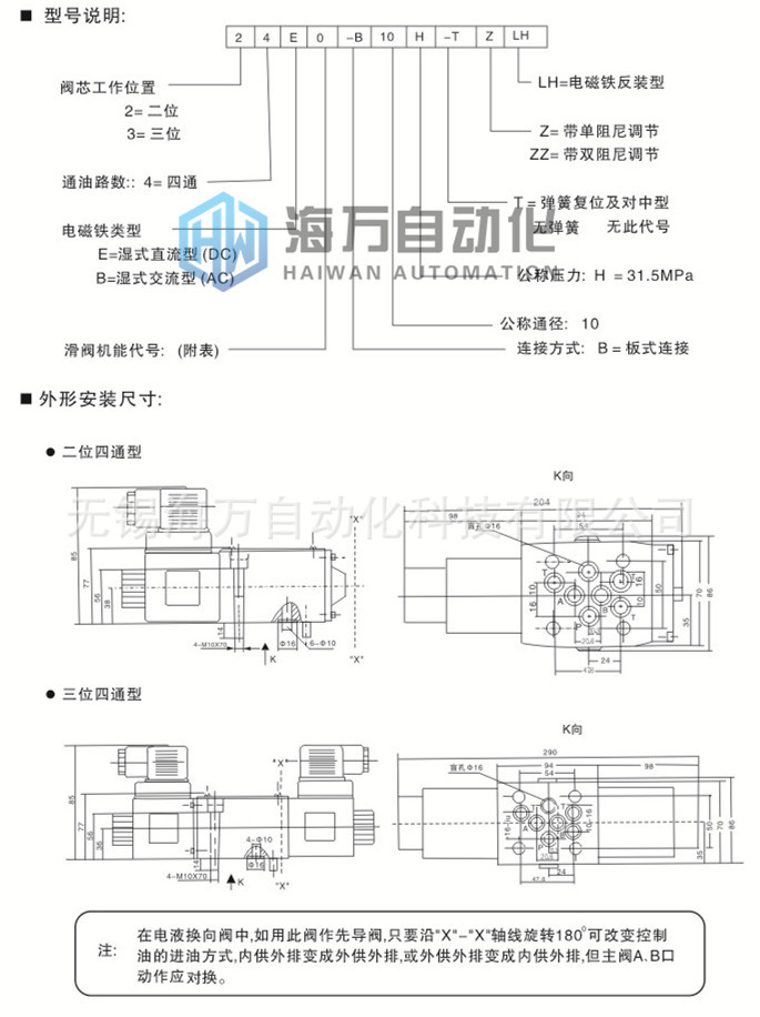 電磁換向閥-型號(hào)-通型